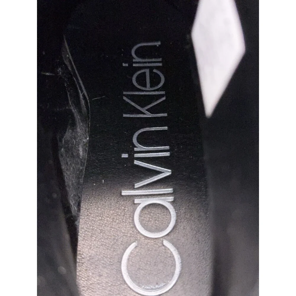 Men’s Calvin Klein Leather Boots Black Beck Zip Up 9.5 M